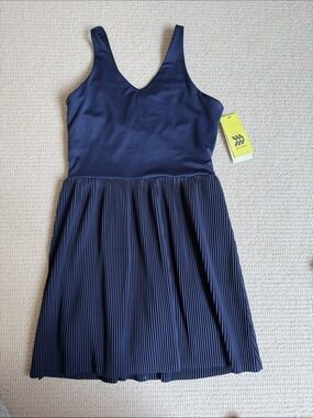 Girls' Navy Pleated Skater Dress (All in Motion)